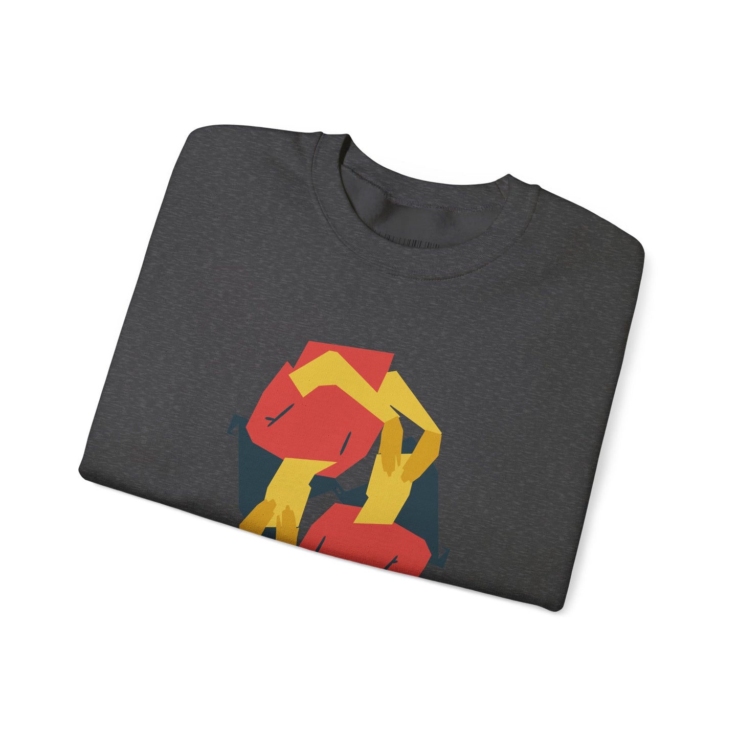 Abstract Flamingo Geometric Crewneck Sweatshirt