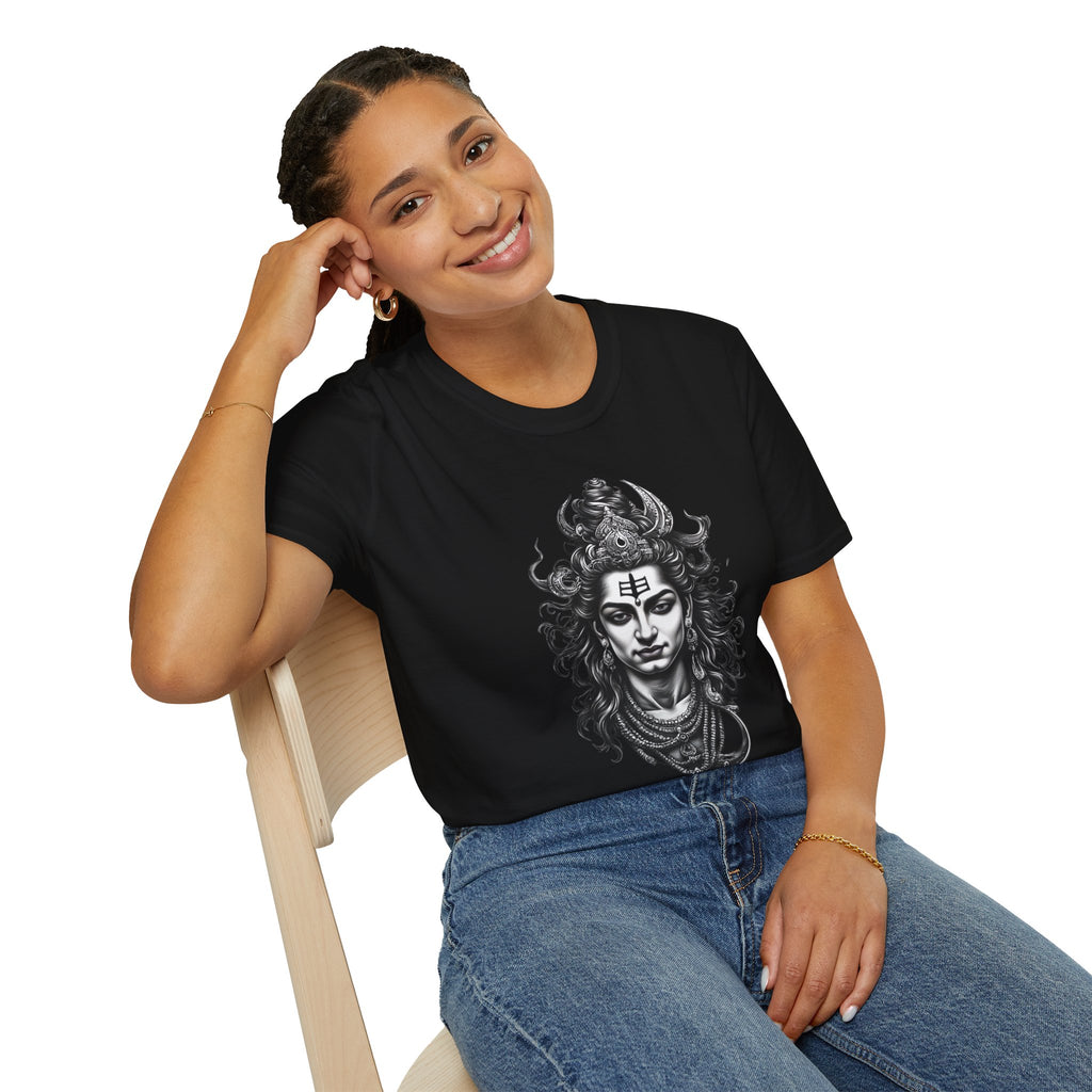 Shiva Portrait T-Shirt – Detailed Hindu Deity Graphic Tee