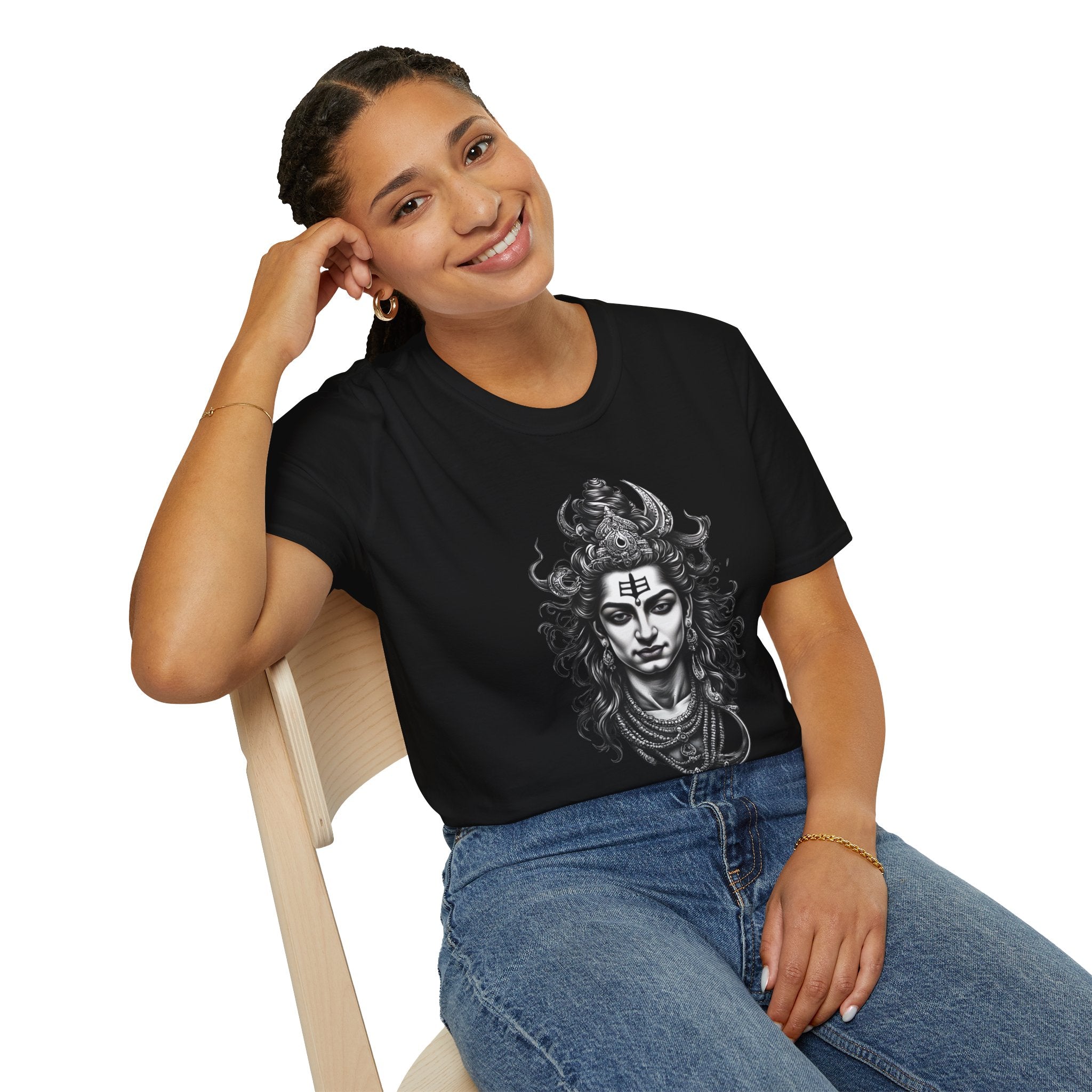 Shiva Portrait T-Shirt – Detailed Hindu Deity Graphic Tee