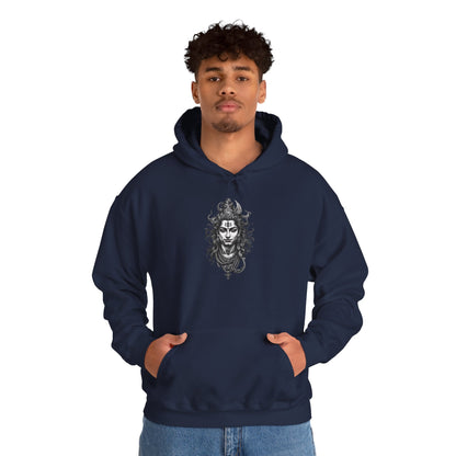 Skull Viking Hoodie — Norse Warrior Graphic Hooded Sweatshirt