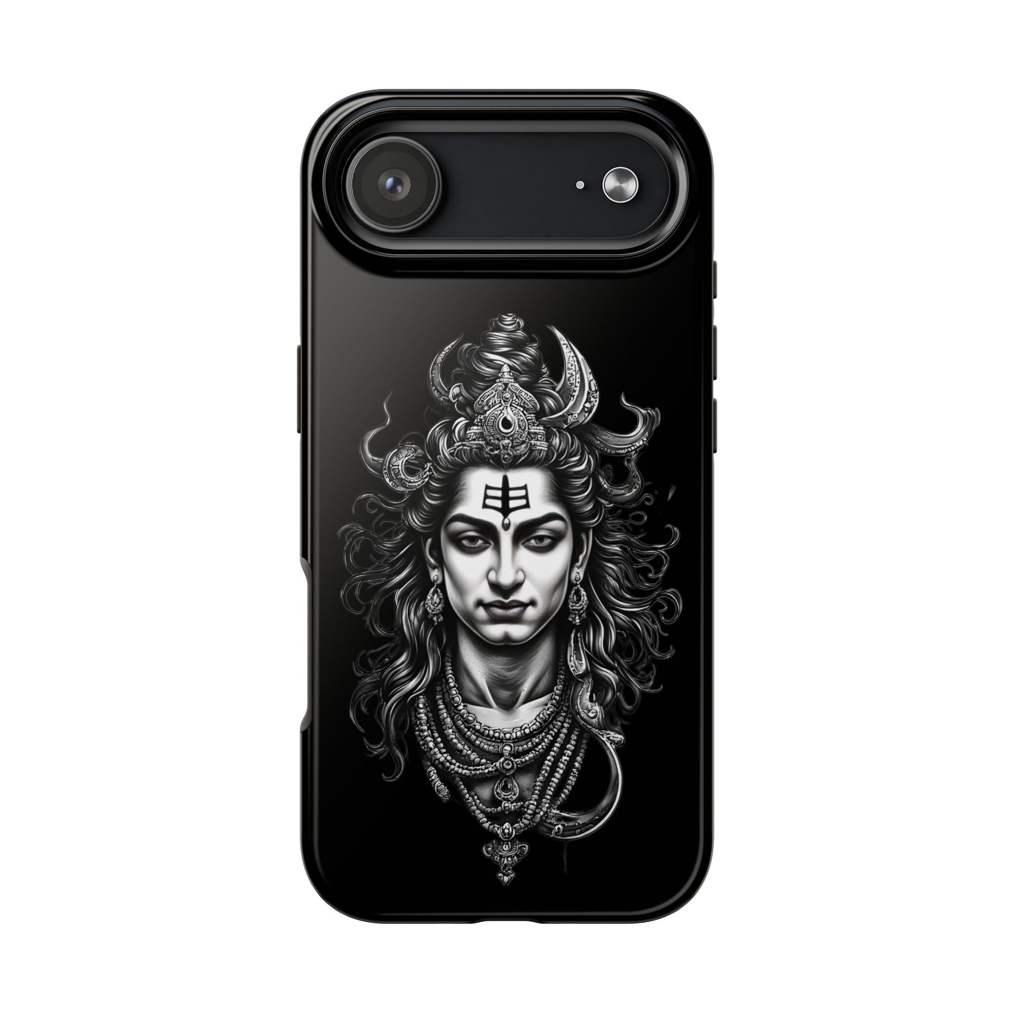 Phone Case — Intricate Lord Shiva Illustration on Black Tough Case