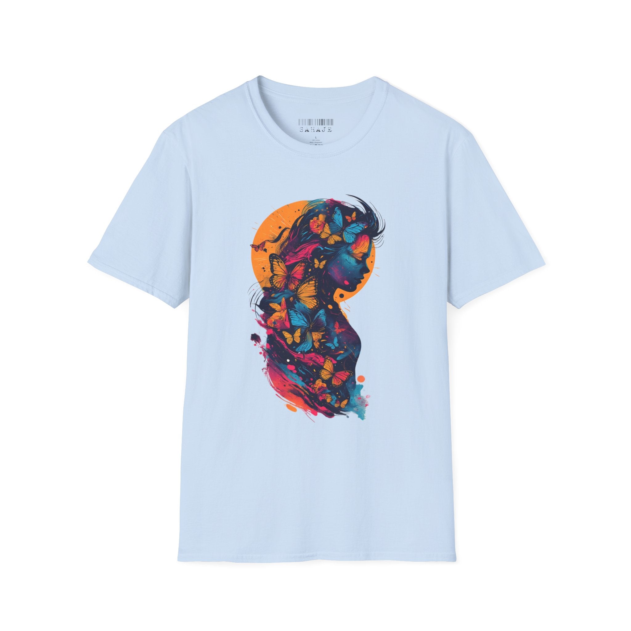 Butterfly Silhouette T-Shirt — Colorful Psychedelic Profile Tee