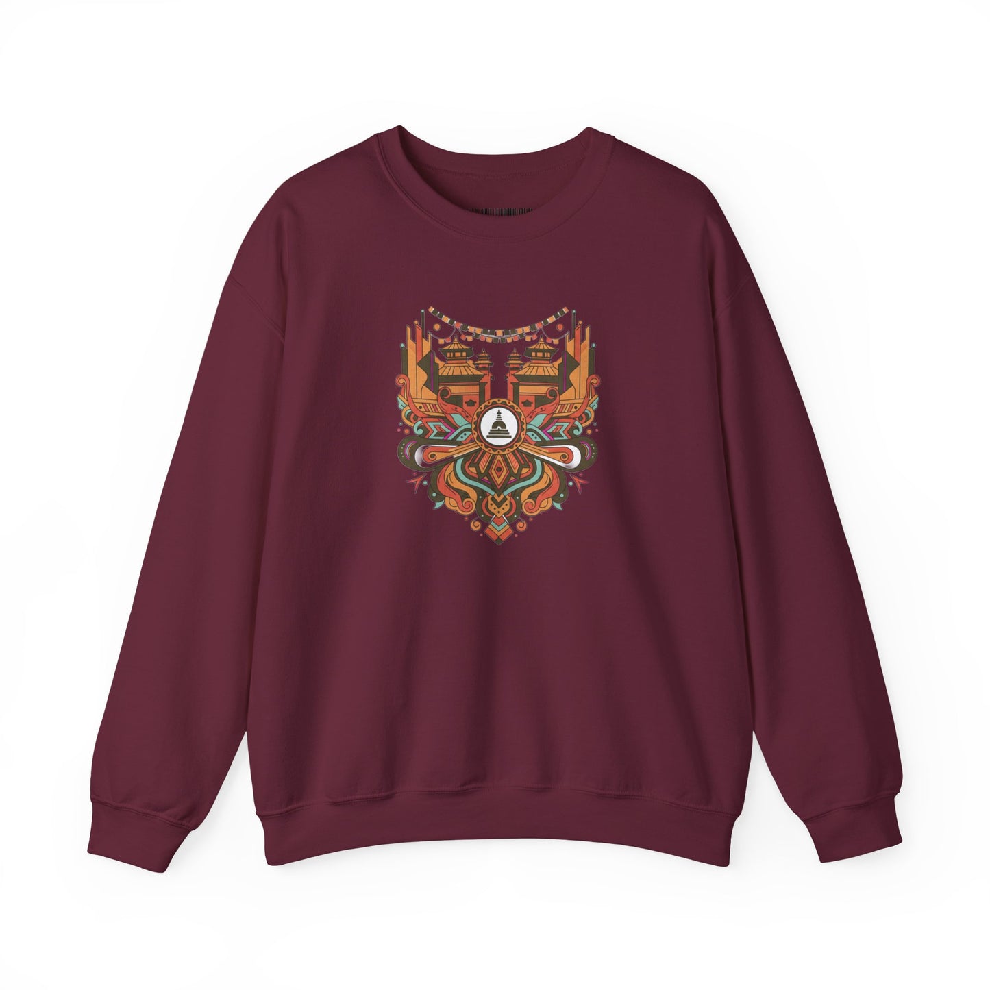 Vintage Tribal Fox Sweatshirt — Geometric Forest Animal Crewneck