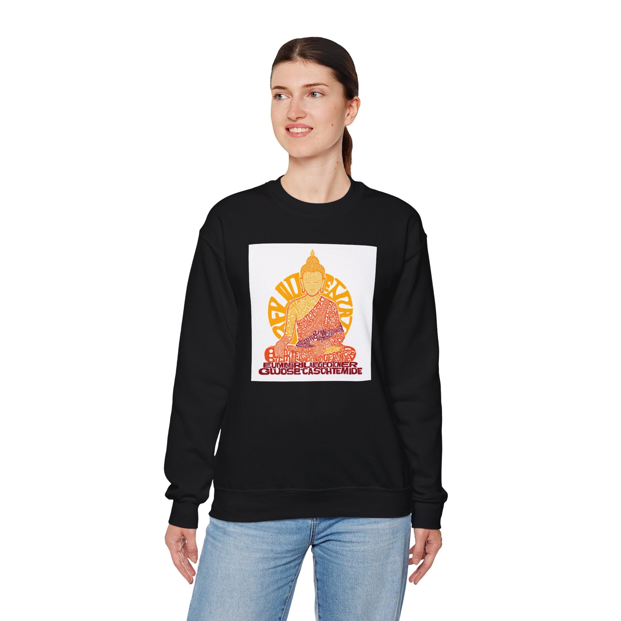 Buddha Graphic Sweatshirt — "Choose Compassion" Meditation Crewneck