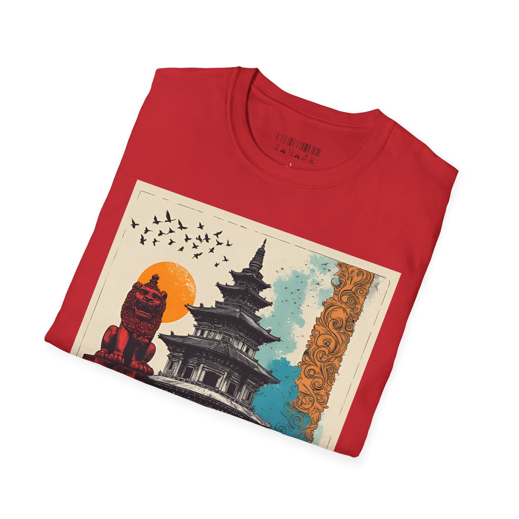 Kathmandu Vintage Travel T-Shirt – Retro Nepal Skyline Graphic Tee, Cultural Tourism Design