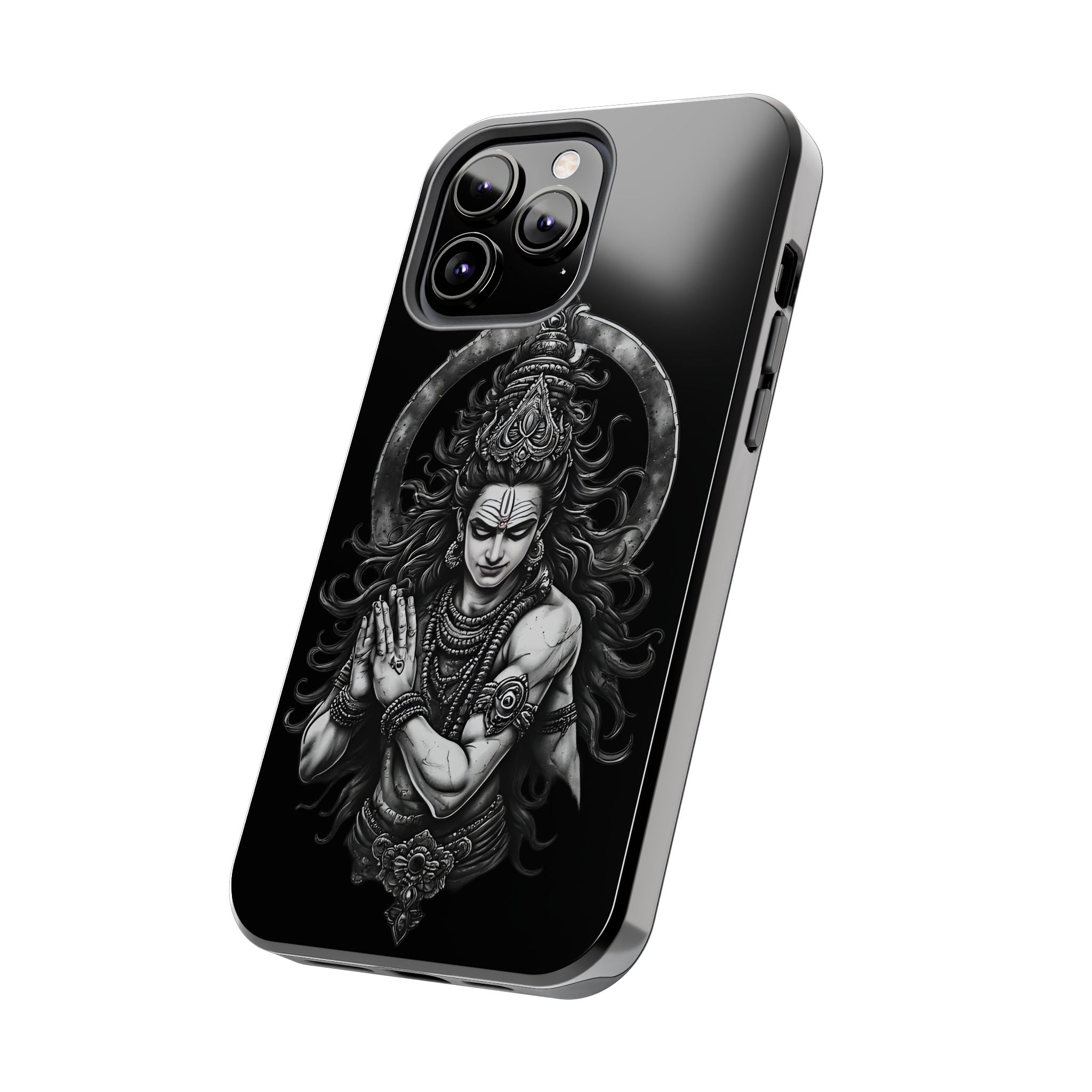 Shiva Tough Phone Case — Black Protective Hindu Deity Design
