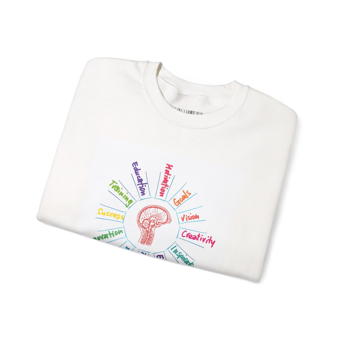 Crewneck Sweatshirt — Rainbow Mindset Design (Creativity, Curiosity, Confidence)