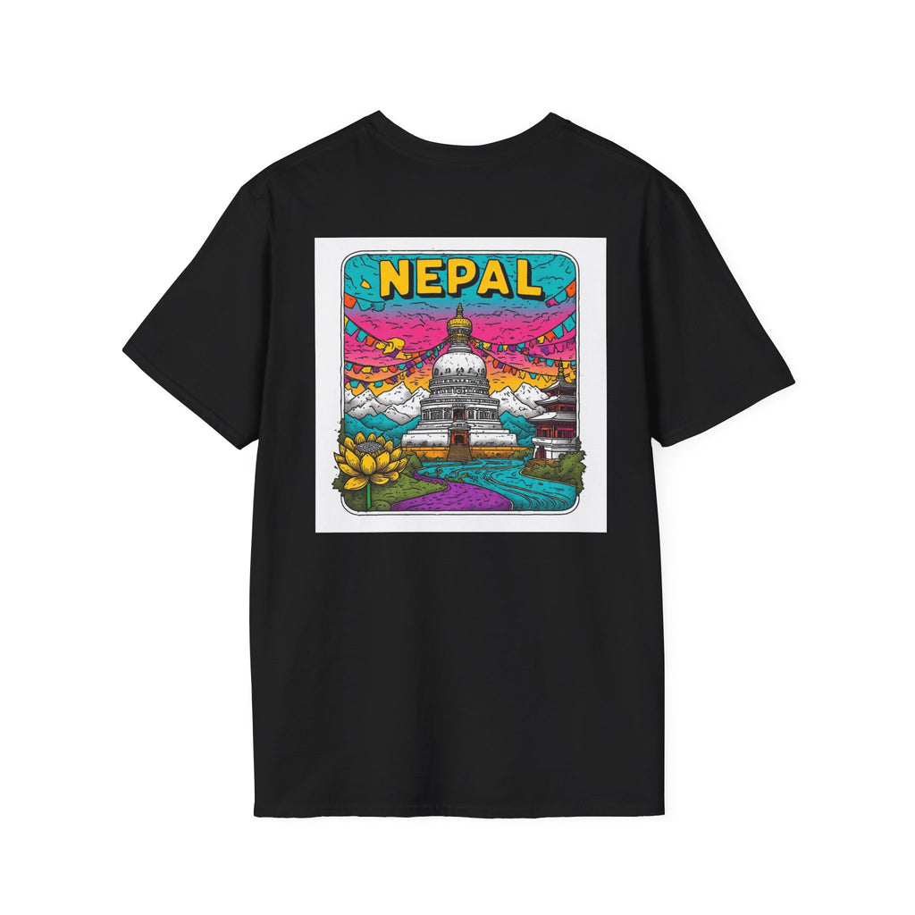 Nepal Graphic T-Shirt — Colorful Stupa Travel Tee