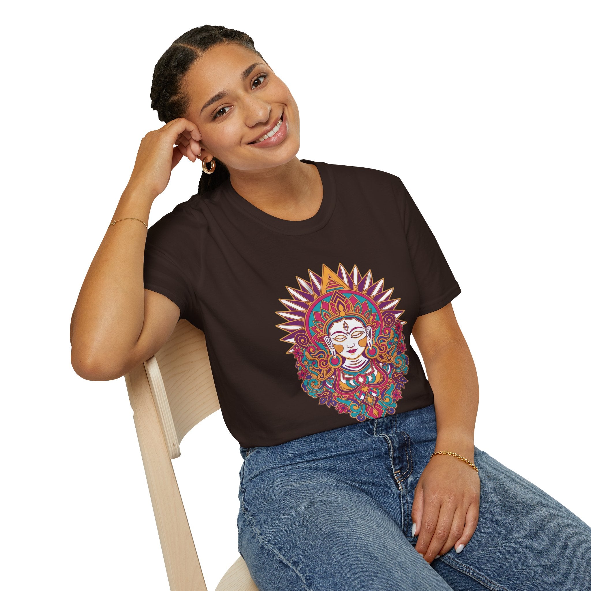 Mandala Goddess T-Shirt — Colorful Floral Spiritual Tee