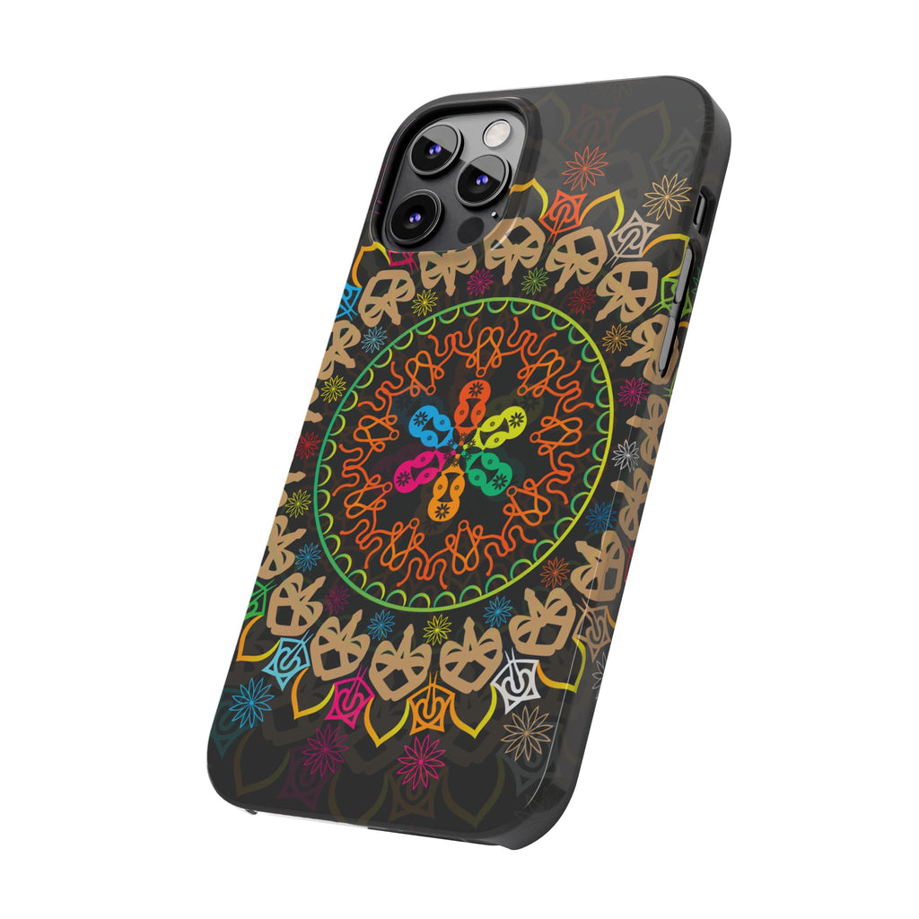 Tropical Mandala Phone Case, Colorful Slim Phone Case, Trendy Phone Cover, Artistic Gift, Eco-Friendly Phone Accessory