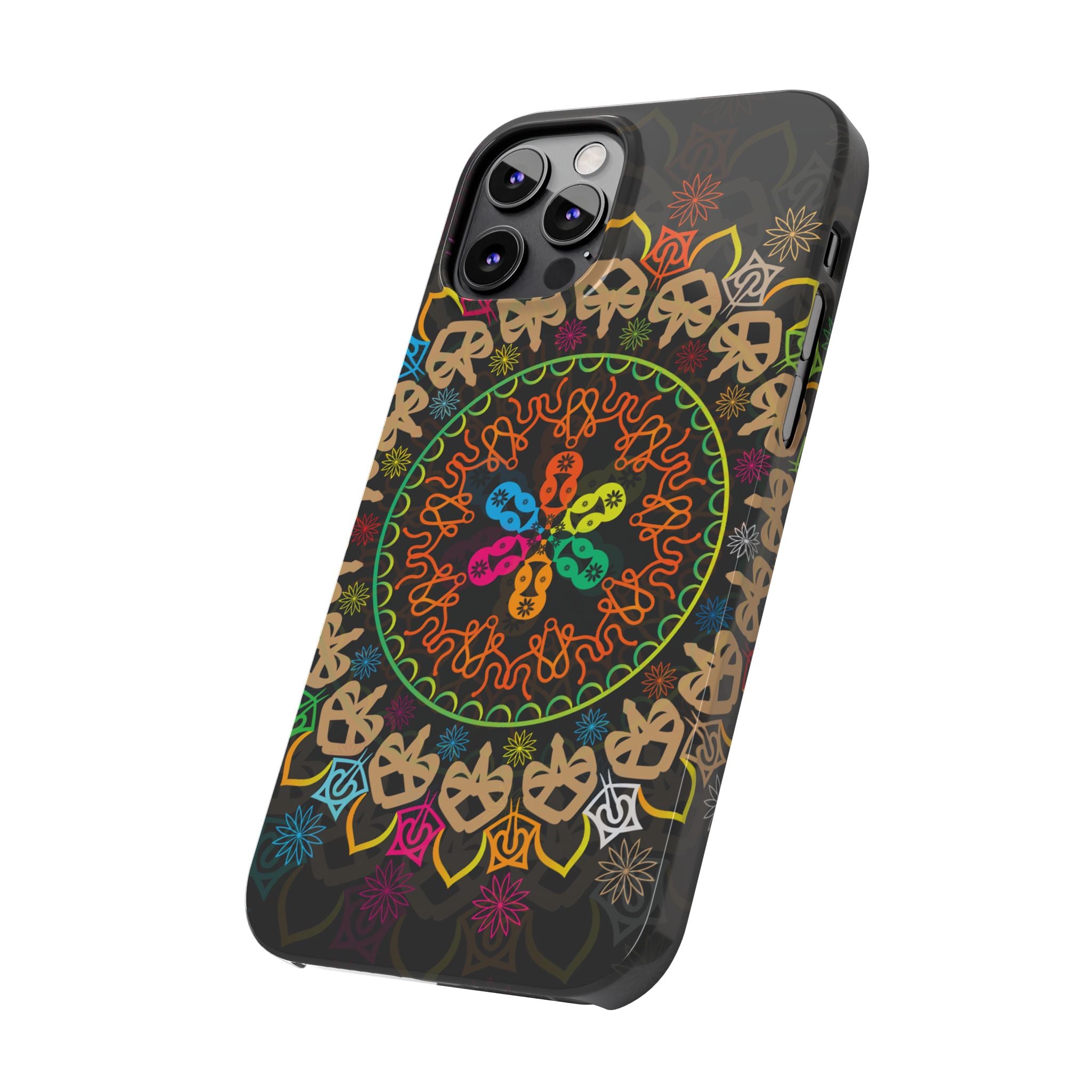 Tropical Mandala Phone Case, Colorful Slim Phone Case, Trendy Phone Cover, Artistic Gift, Eco-Friendly Phone Accessory