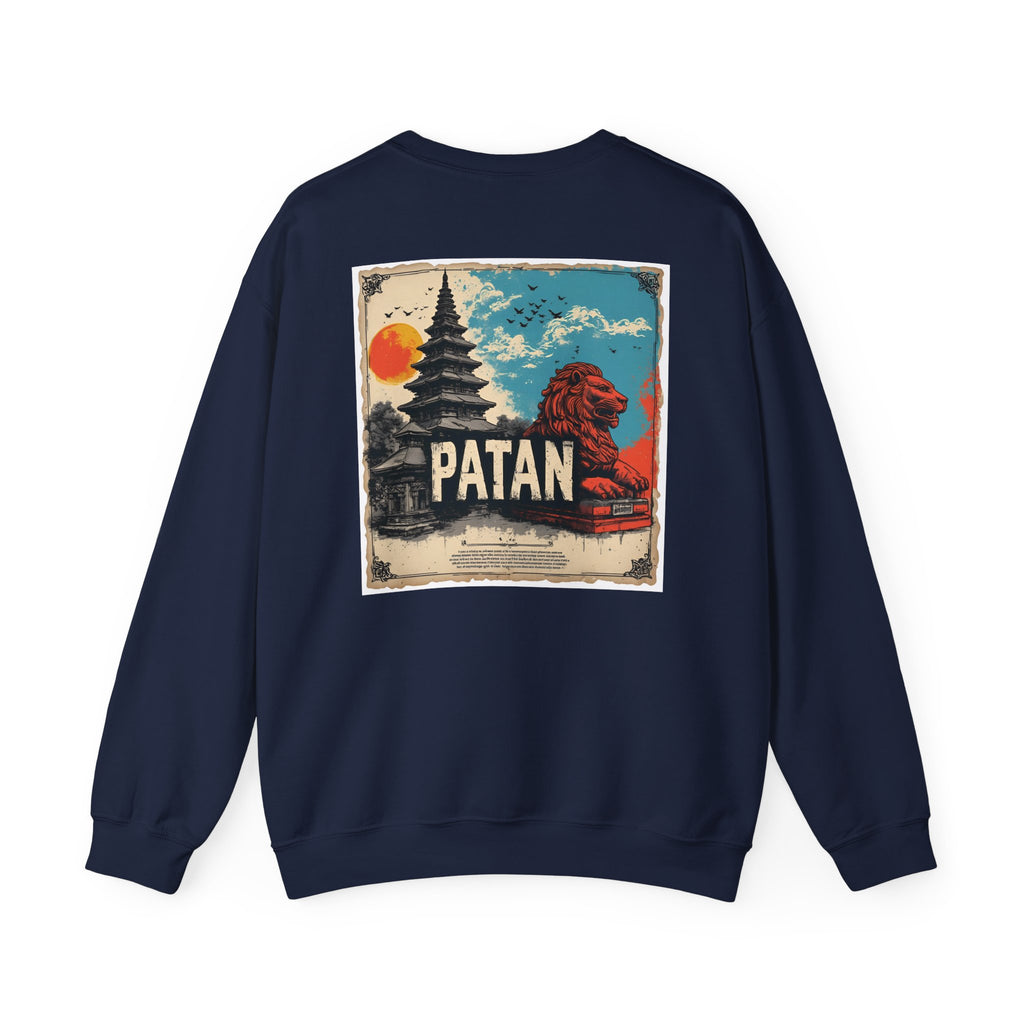 Patan Travel Crewneck Sweatshirt — Vintage Nepal Landmark Graphic