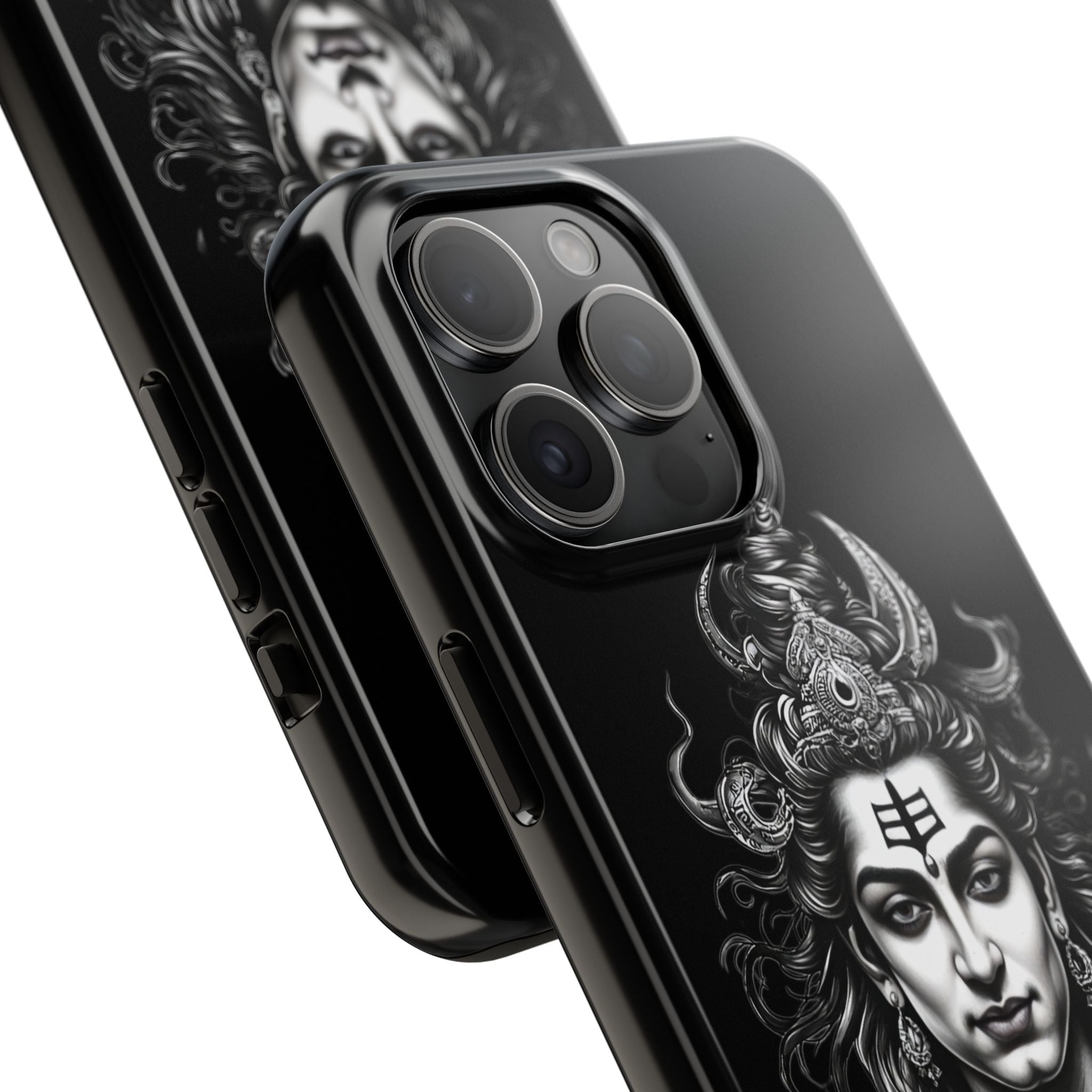Phone Case — Intricate Lord Shiva Illustration on Black Tough Case