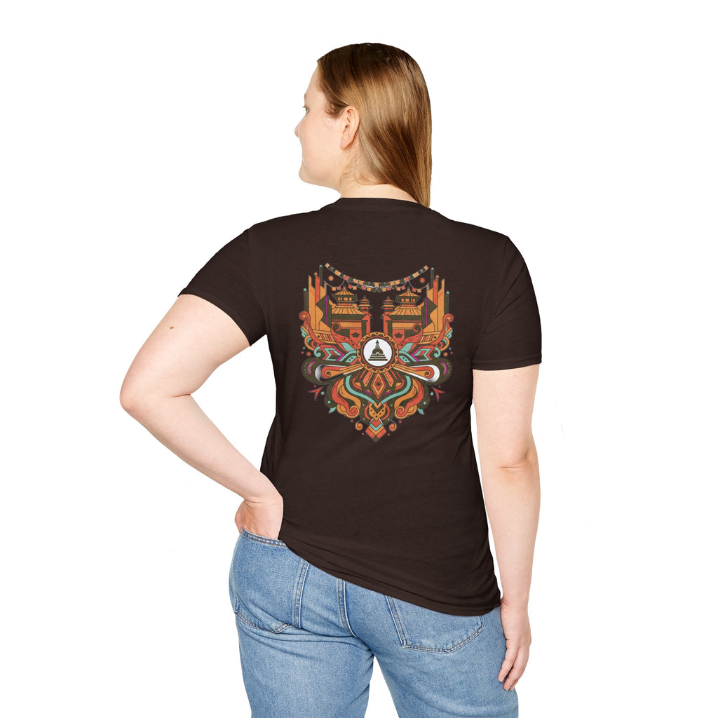 Festival Temple Graphic T-Shirt — Autumn Tribal Shrine Design