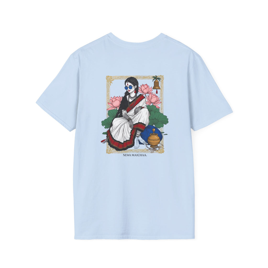 Newari Girl Traditional Dress T-Shirt – Newa Maicha Cultural Pride Graphic Tee, Nepali Heritage Design