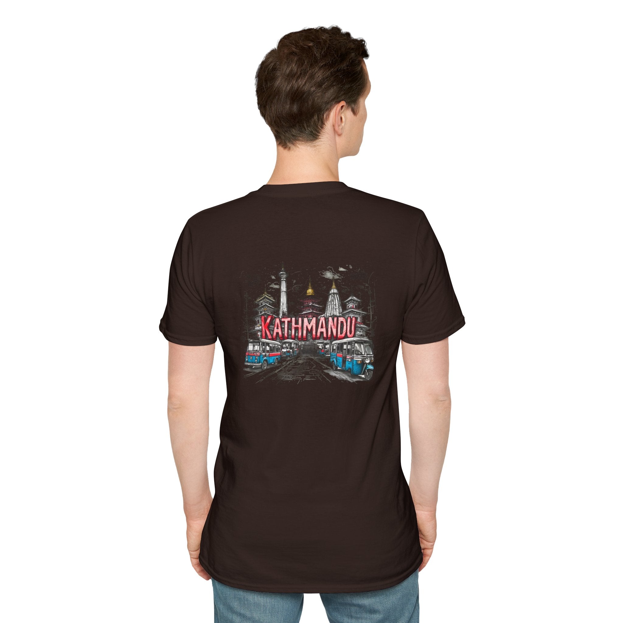Kathmandu Travel T-Shirt — Nepali Temple & Vintage Jeep Graphic tee