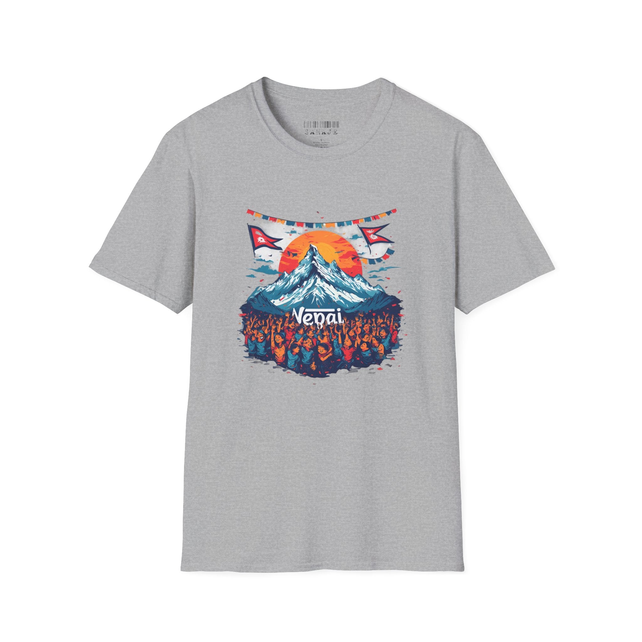 Nepal Mountain Sunrise T-Shirt — Retro Trekking Graphic Tee