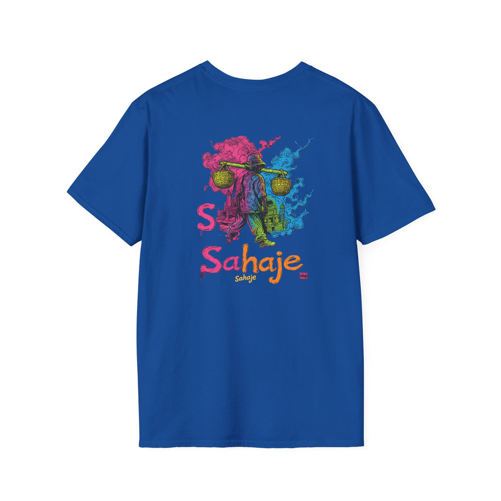T-Shirt — Colorful Sahaje Skull Back Print