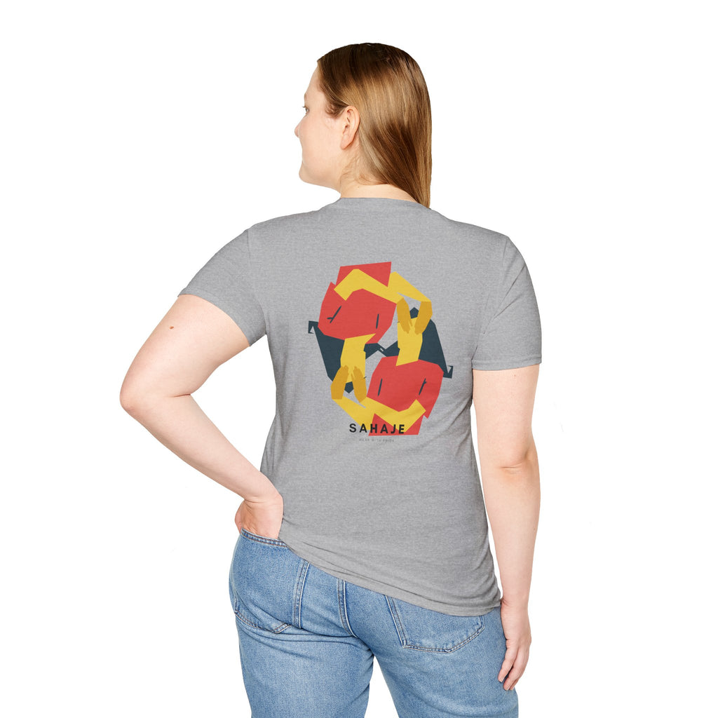 Abstract Geometric Graphic T-Shirt — 'Sahahe' Modern Art Back Print