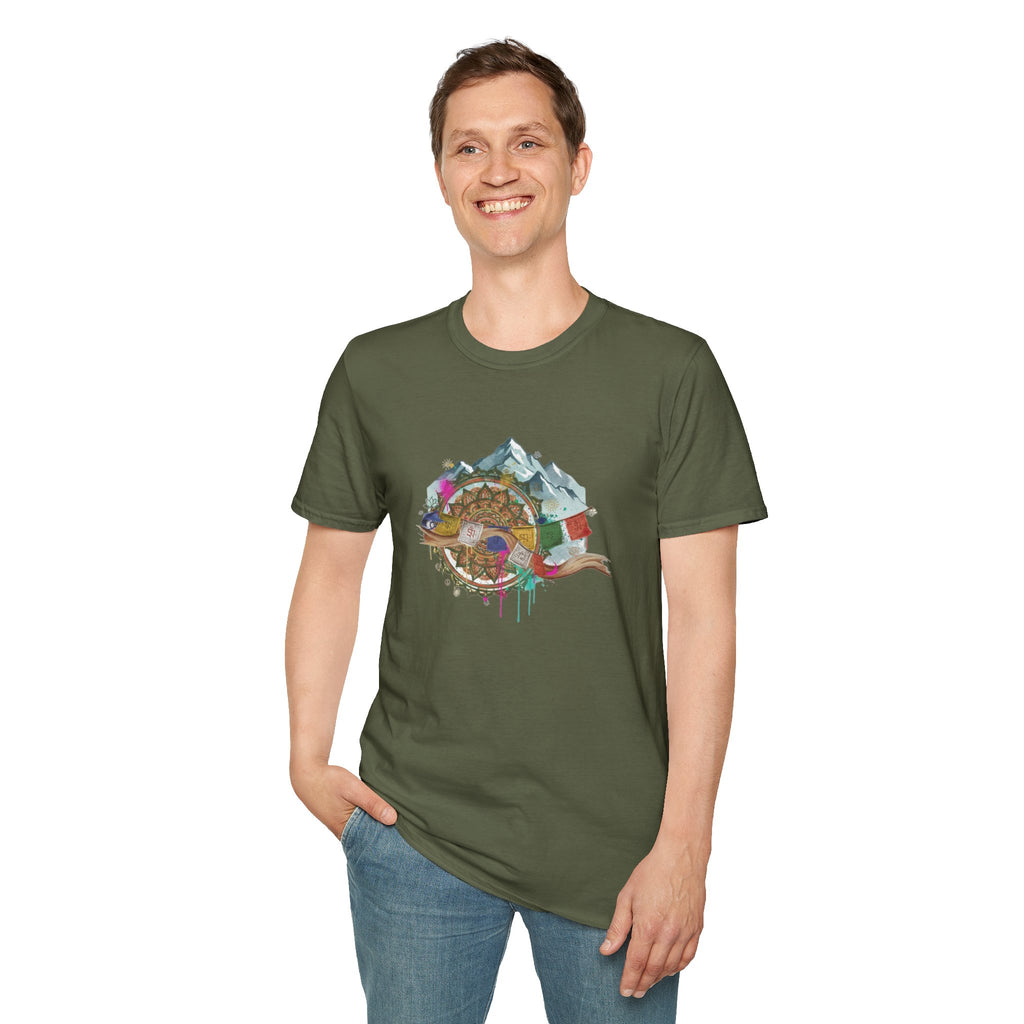 Adventure Turtle Graphic T-Shirt — Mountain Shell Nature Art Tee