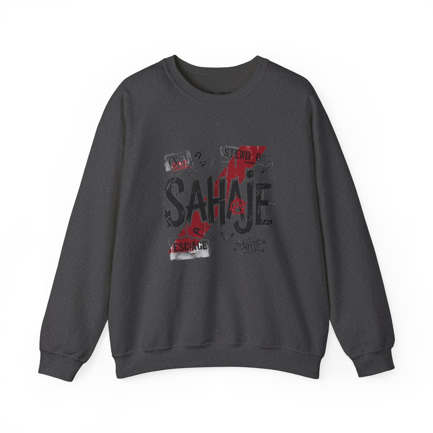 Sahaje Graphic Crewneck Sweatshirt – Streetwear Logo Pullover