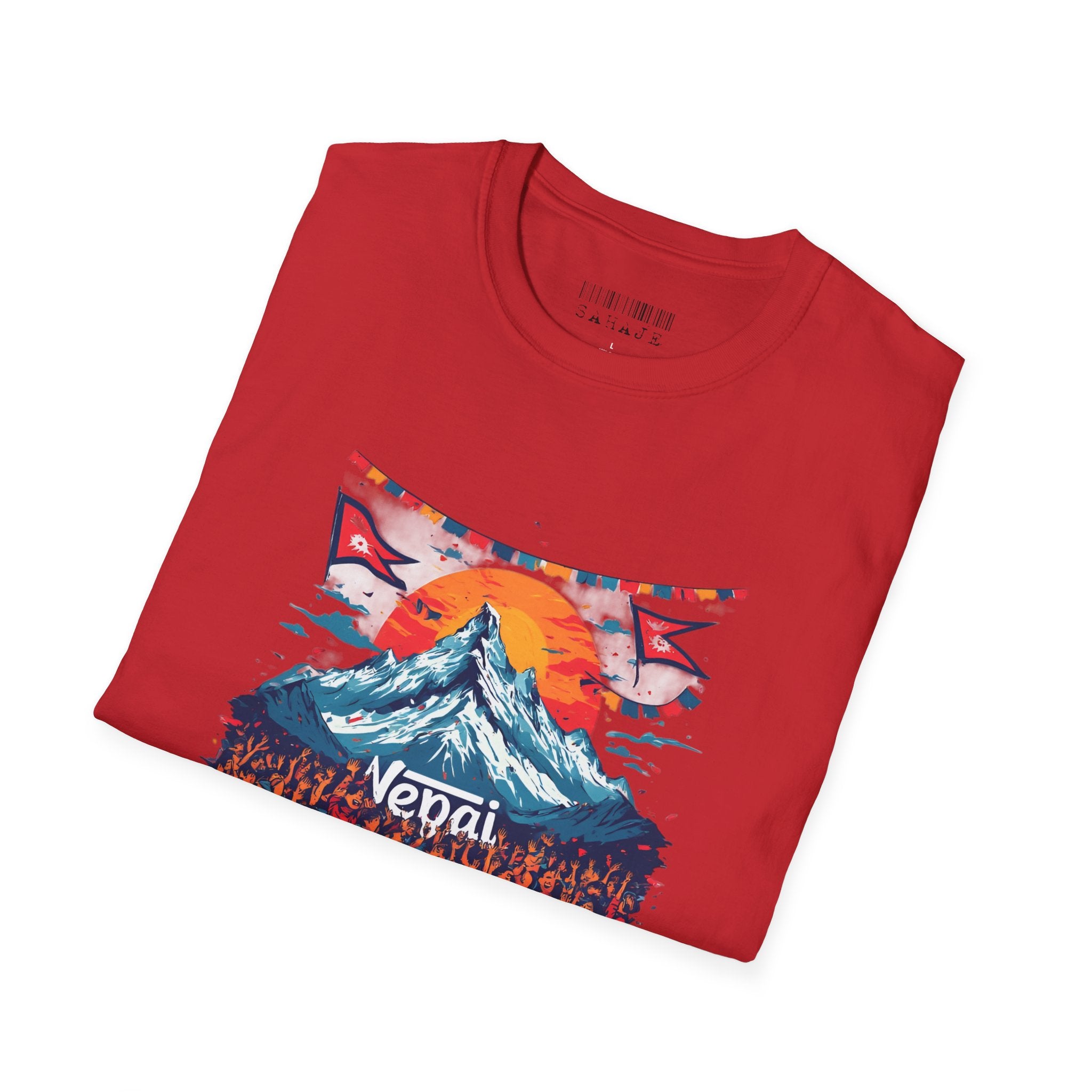 Nepal Mountain Sunrise T-Shirt — Retro Trekking Graphic Tee