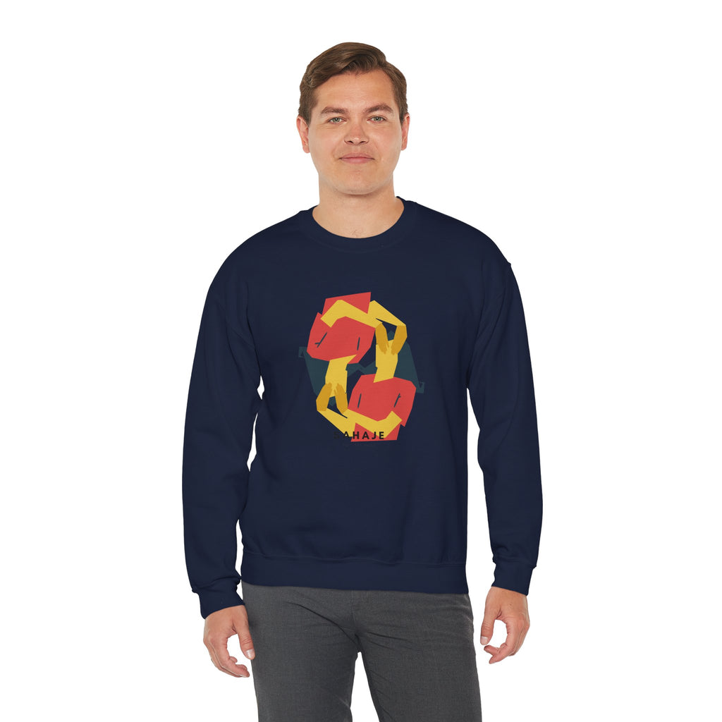 Abstract Flamingo Geometric Crewneck Sweatshirt