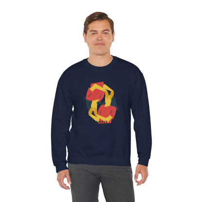Abstract Flamingo Geometric Crewneck Sweatshirt