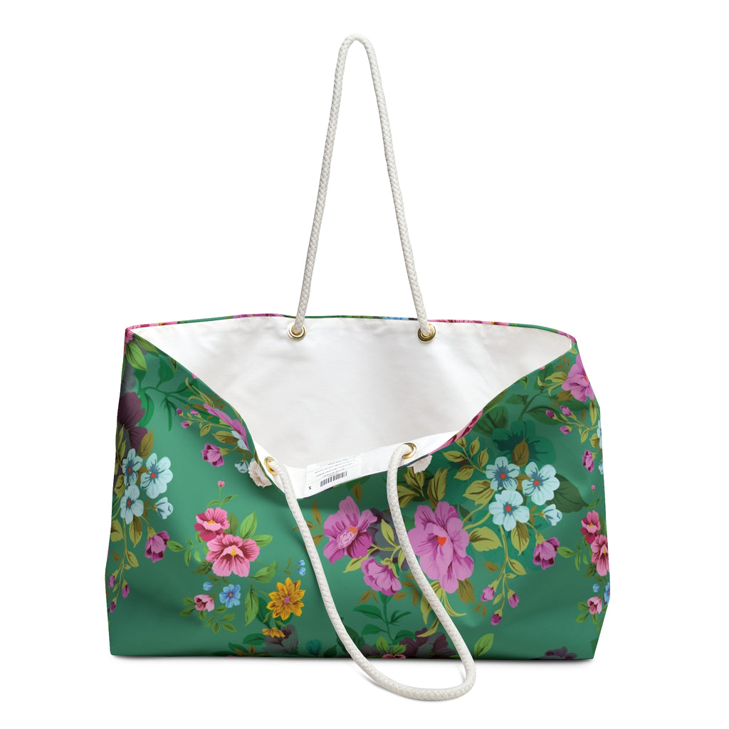 Floral Weekender Bag for Getaways, Beach Tote, Travel Bag, Overnight Bag, Vacation Essentials, Floral Print Handbag