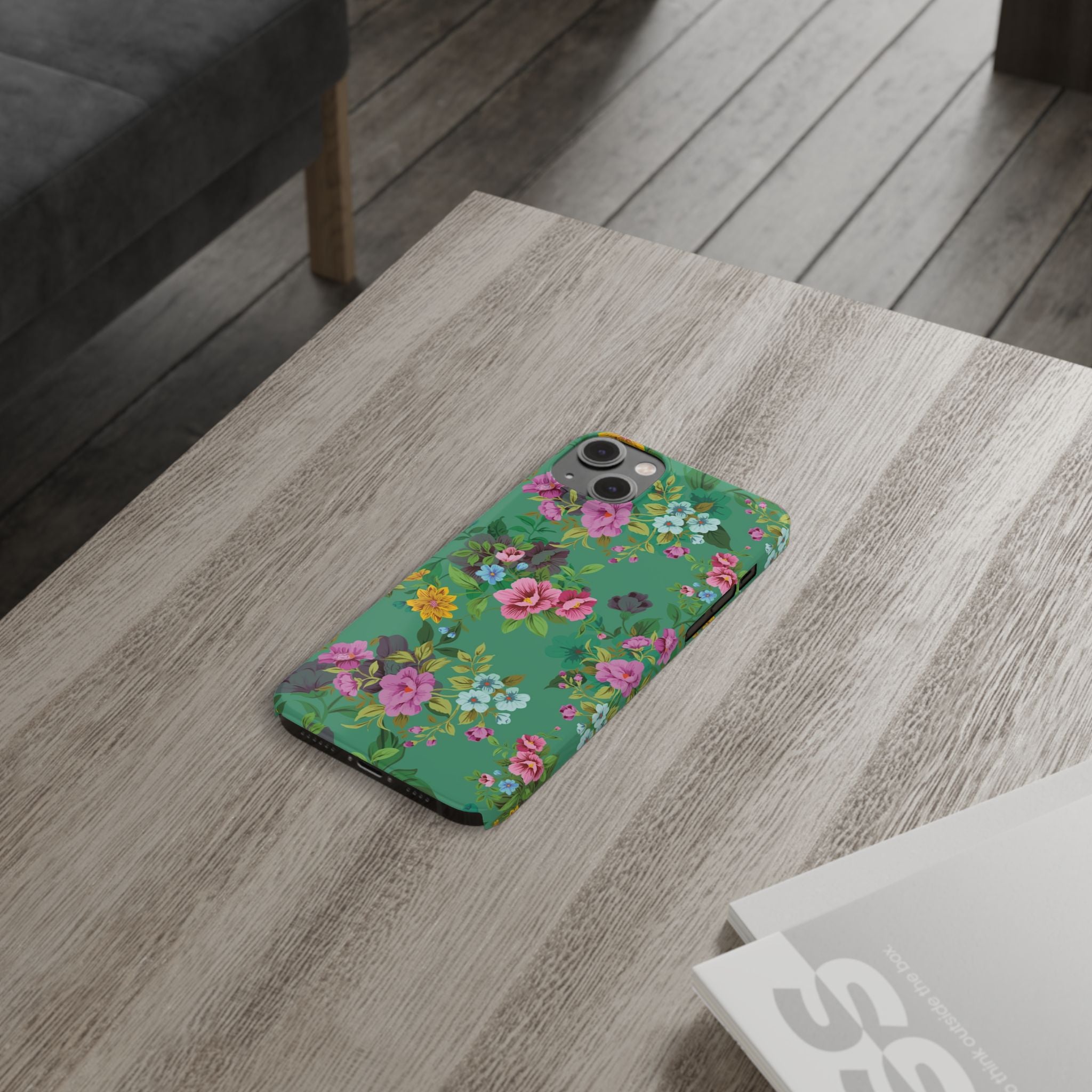 Floral Slim Phone Case - Cute Botanical Design, Gift for Spring, Nature Lovers, Customizable Phone Cover, Trendy Accessories, Flower Power
