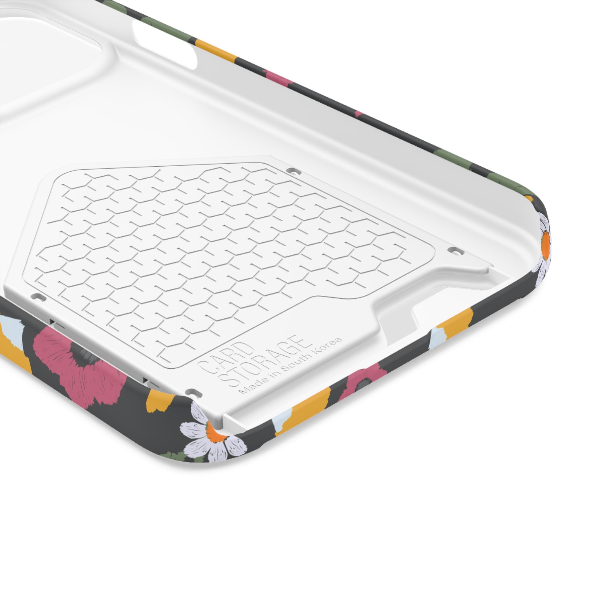 Floral Phone Case with Card Holder, Stylish Smartphone Accessory, Gifts for Her, Trendy Floral Design, Perfect for Spring & Summer