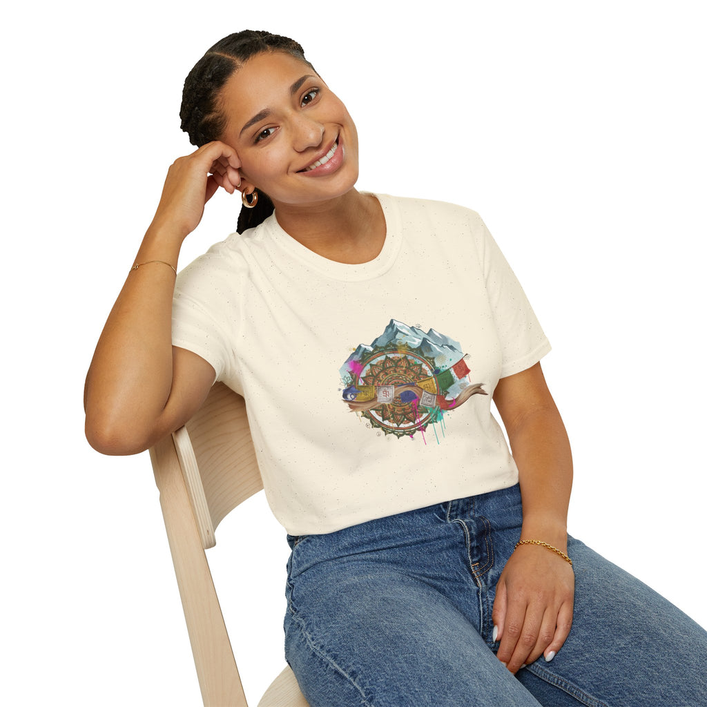 Adventure Turtle Graphic T-Shirt — Mountain Shell Nature Art Tee