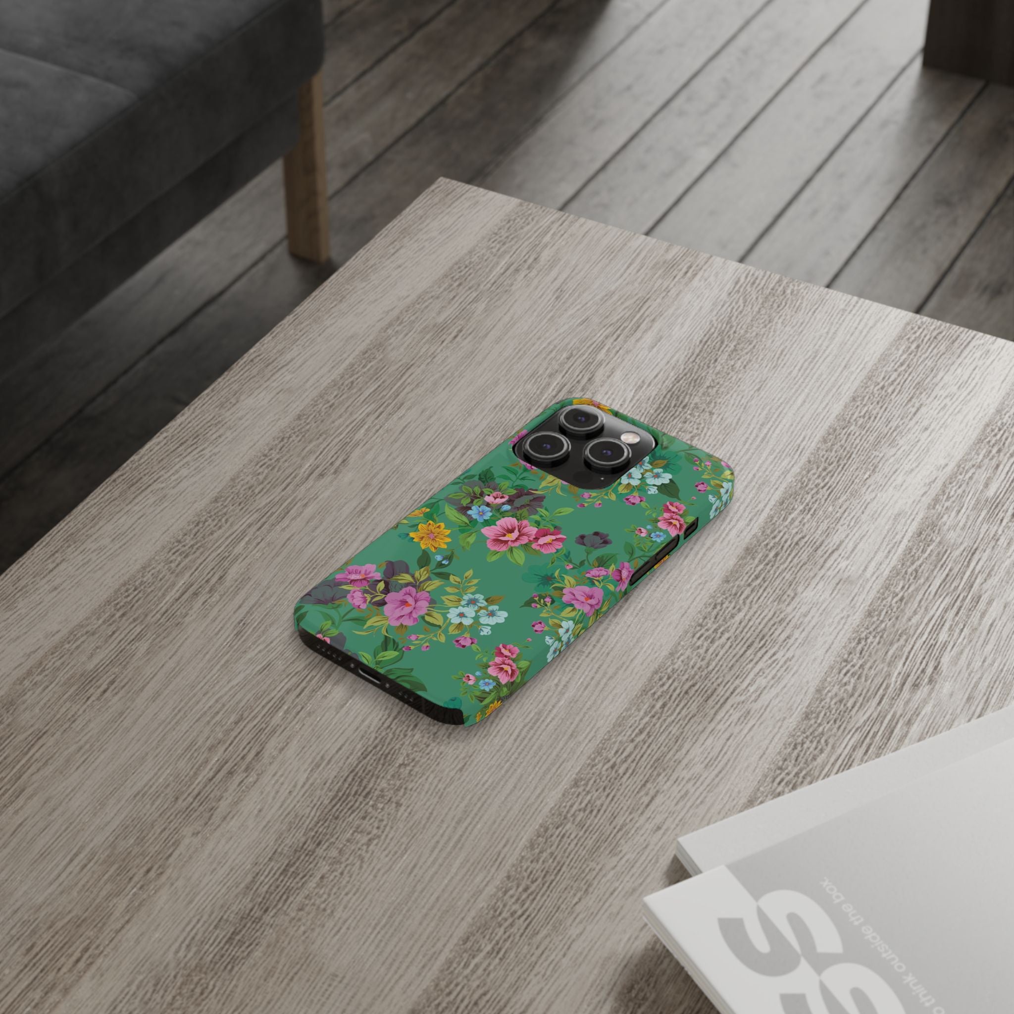 Floral Slim Phone Case - Cute Botanical Design, Gift for Spring, Nature Lovers, Customizable Phone Cover, Trendy Accessories, Flower Power