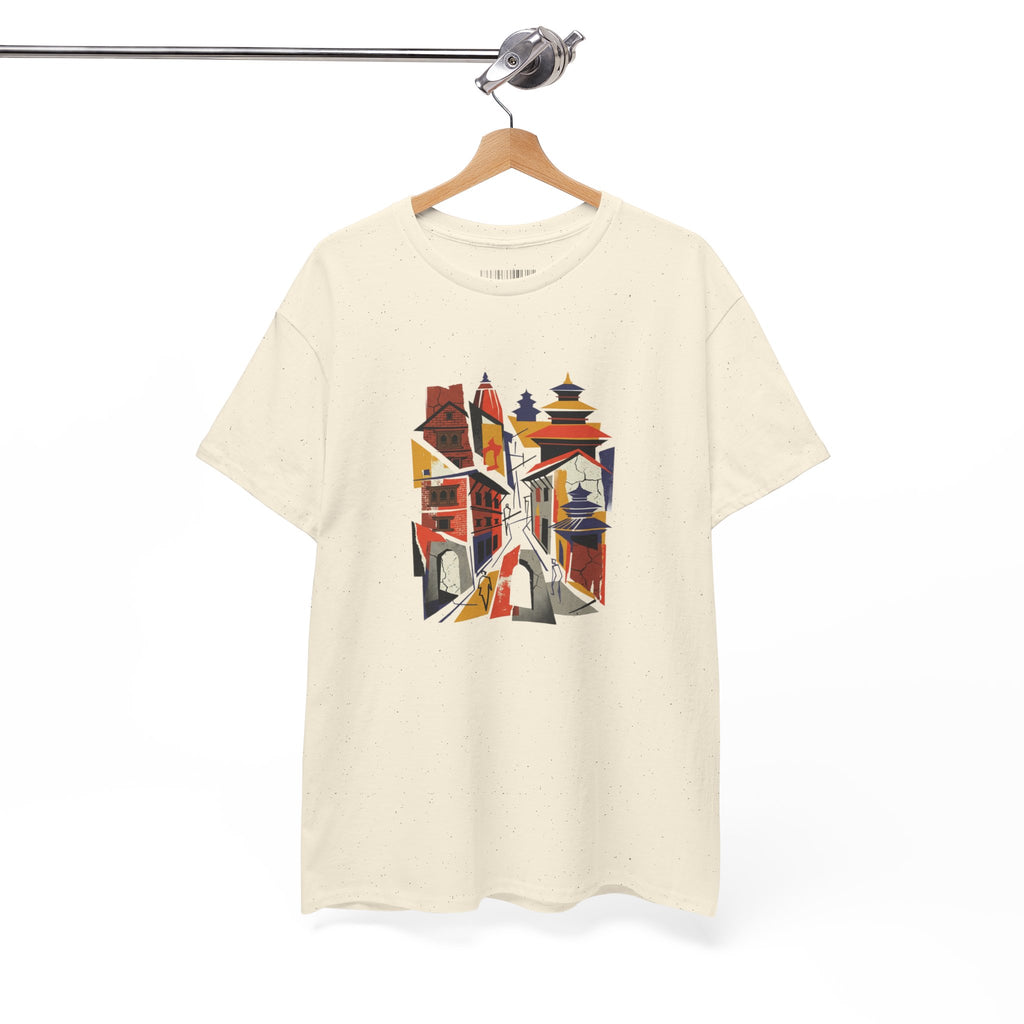 Cityscape Abstract Tee — Colorful Urban Architecture Graphic T‑Shirt