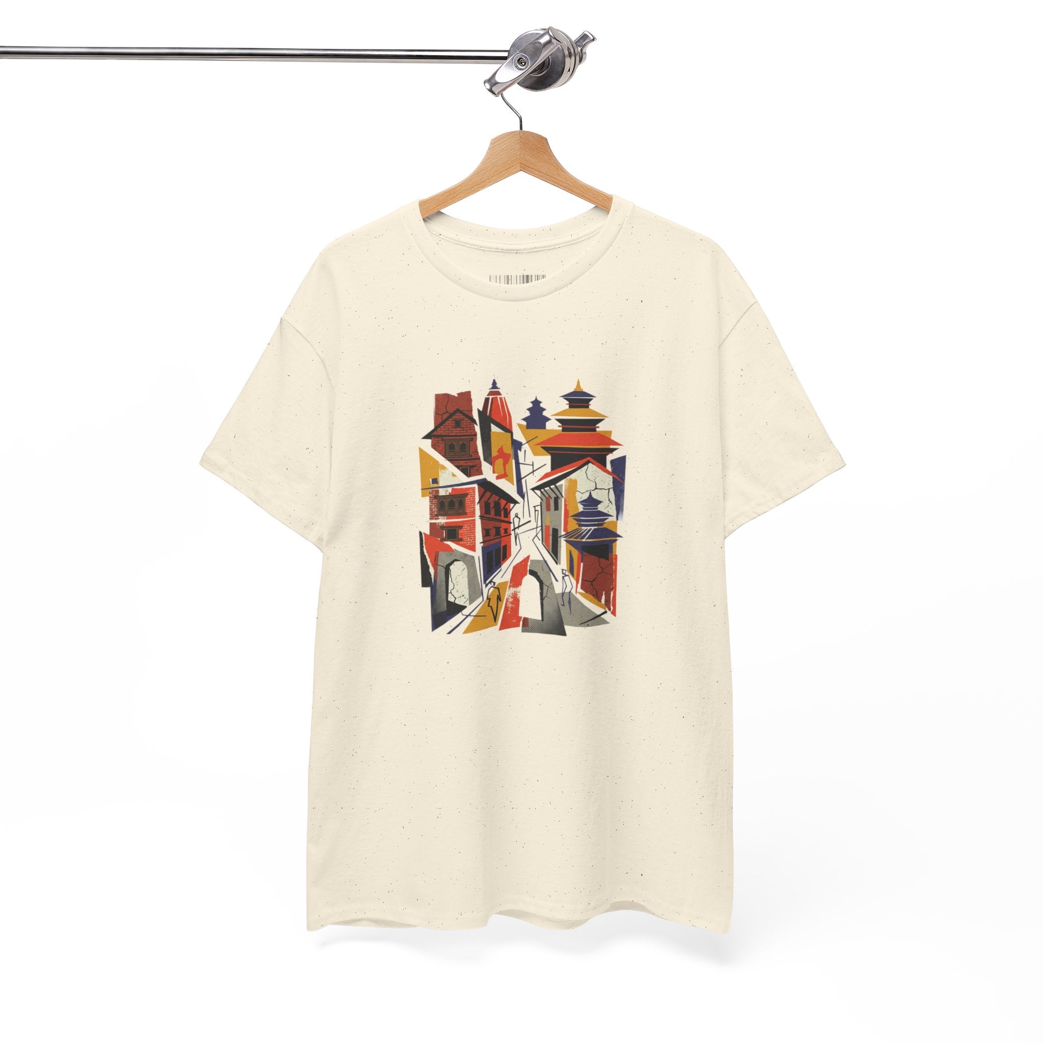 Cityscape Abstract Tee — Colorful Urban Architecture Graphic T‑Shirt