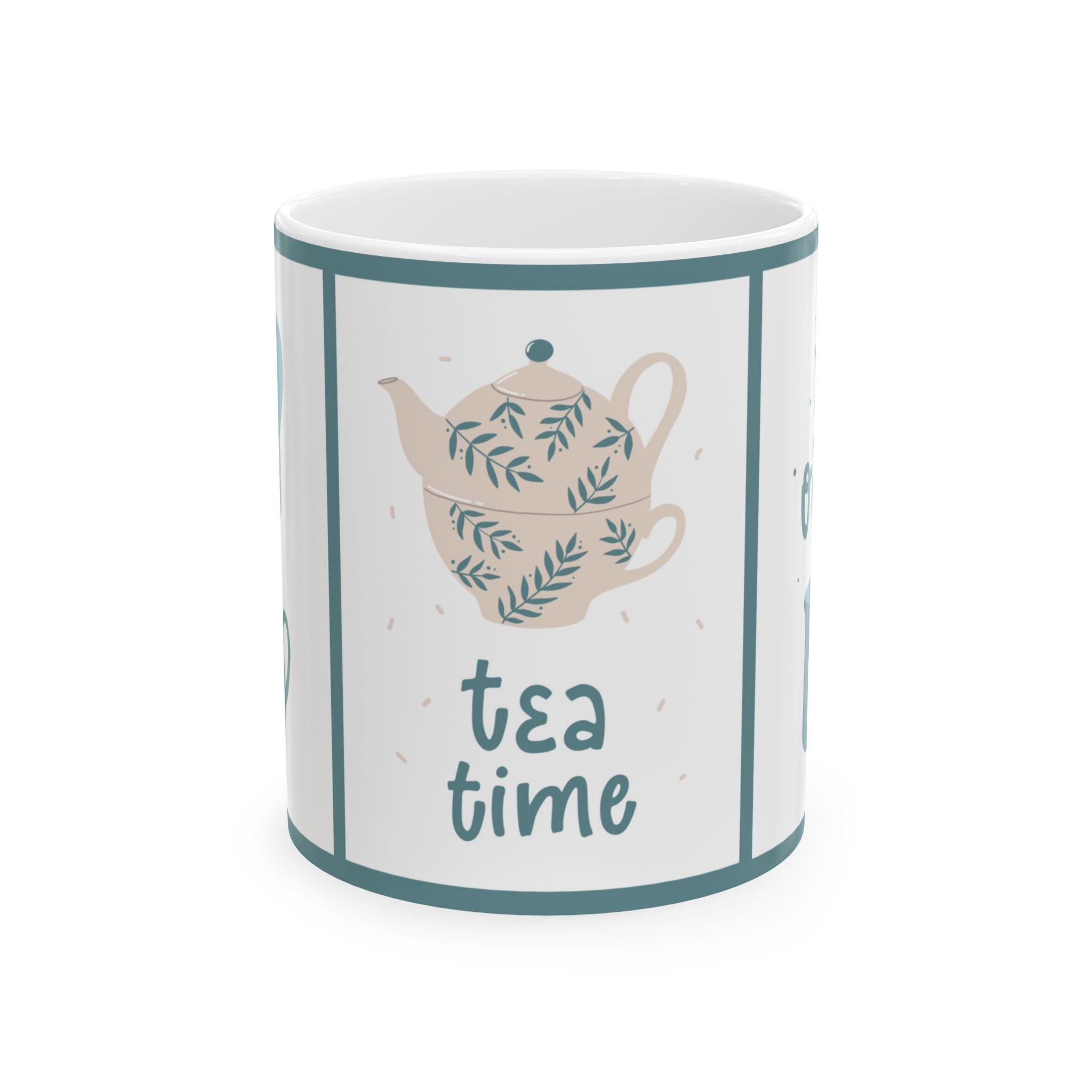 Ceramic Tea Time Mug, Cozy Coffee Cup, Perfect Gift for Tea Lovers, Unique Kitchen Decor, Cute Beverage Container