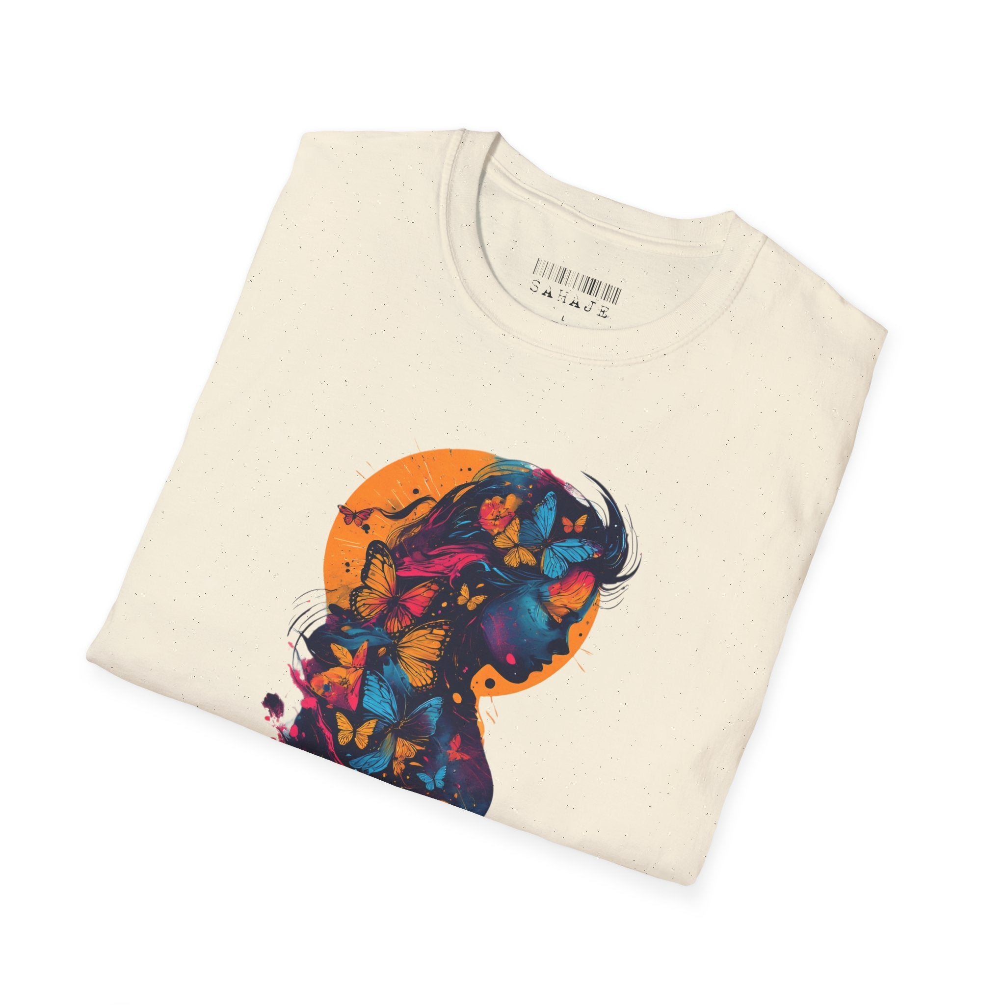 Butterfly Silhouette T-Shirt — Colorful Floral Profile Tee