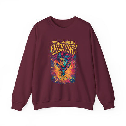 Evolving Butterfly Crewneck Sweatshirt — "Unafraid, Authentically Evolving" Inspirational Pullover