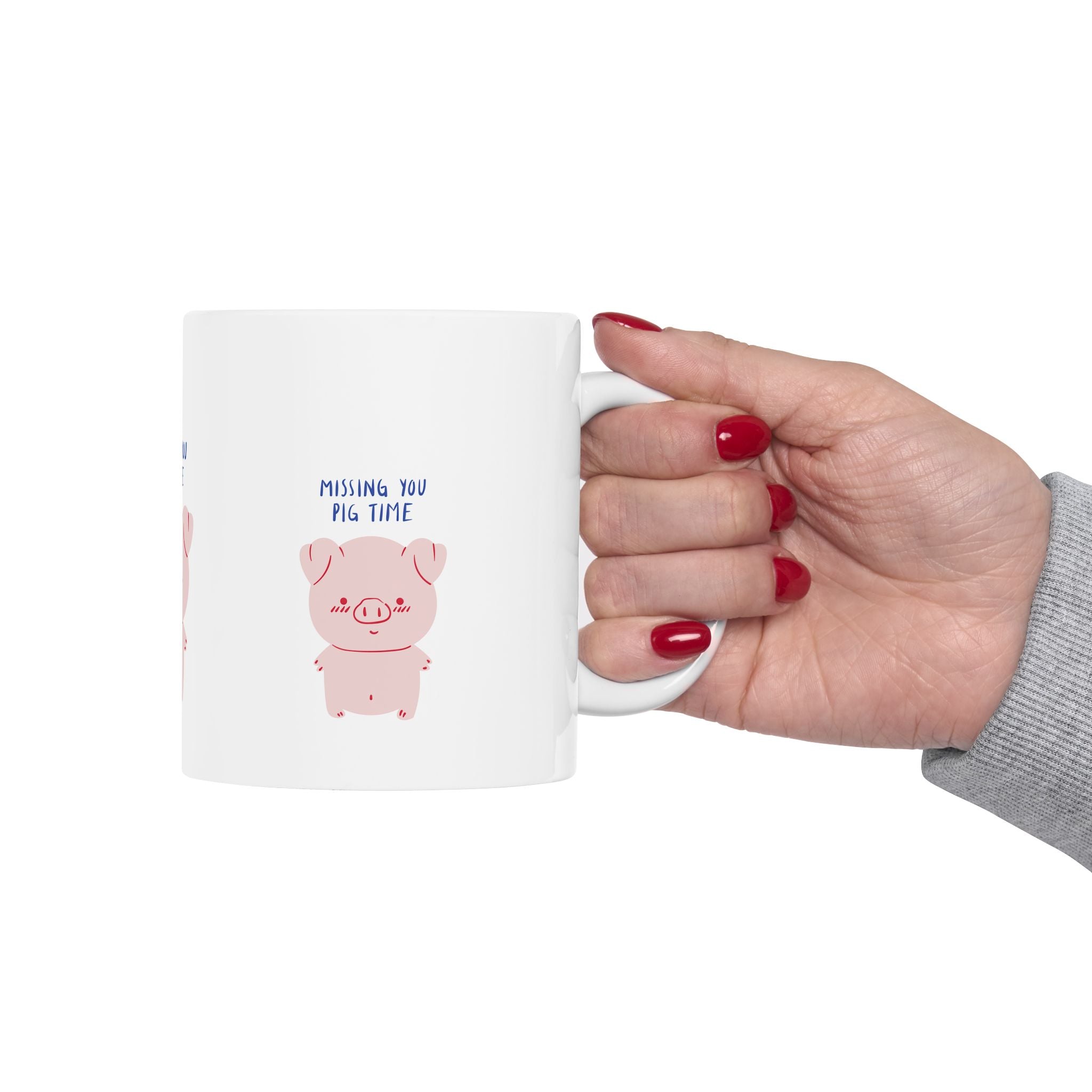 Missing You Pig Time Mug | Cute Pig Coffee Cup | Perfect Gift for Animal Lovers, Birthdays, or Just Because