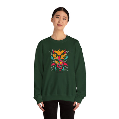 Sahajé Floral Snake Crewneck Sweatshirt — Colorful Botanical Serpent Graphic