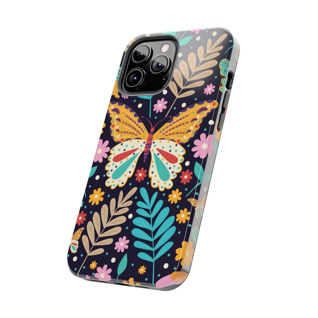 Floral Butterfly Tough Phone Case — Colorful Garden Protective Cover