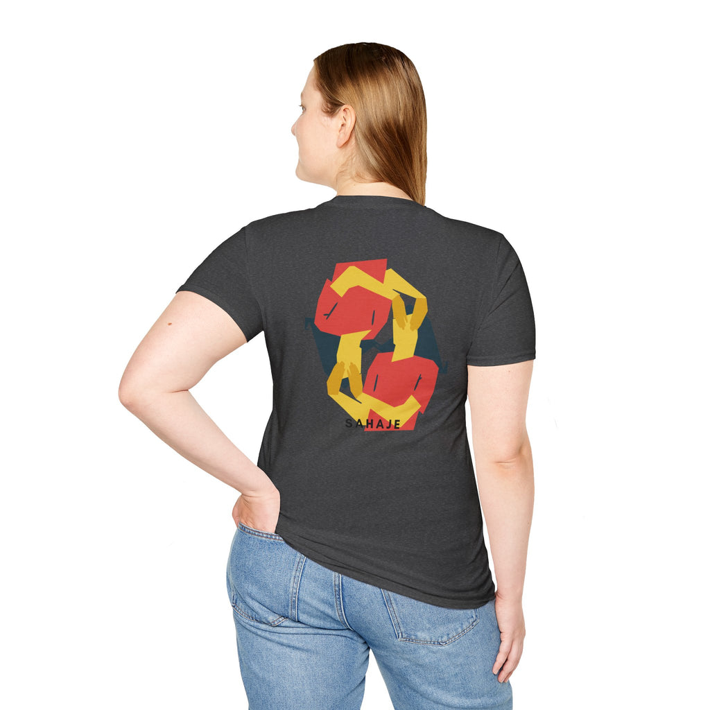 Abstract Geometric Graphic T-Shirt — 'Sahahe' Modern Art Back Print