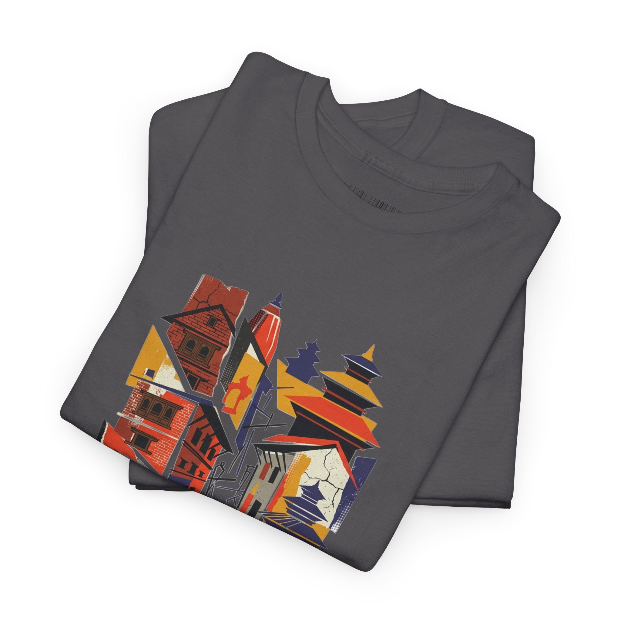 Cityscape Abstract Tee — Colorful Urban Architecture Graphic T‑Shirt