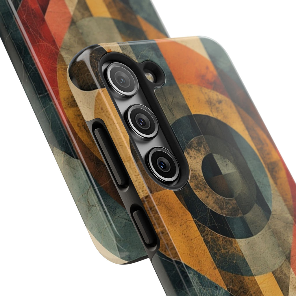 Retro Geometric Tough Phone Case — Vintage Target Circle Design