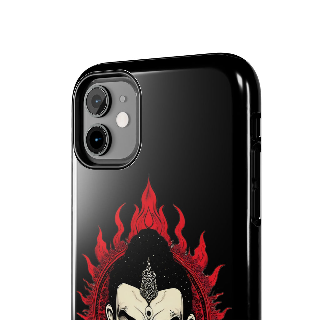 Meditative Buddha Tough Phone Case — Red Flame Zen Protection