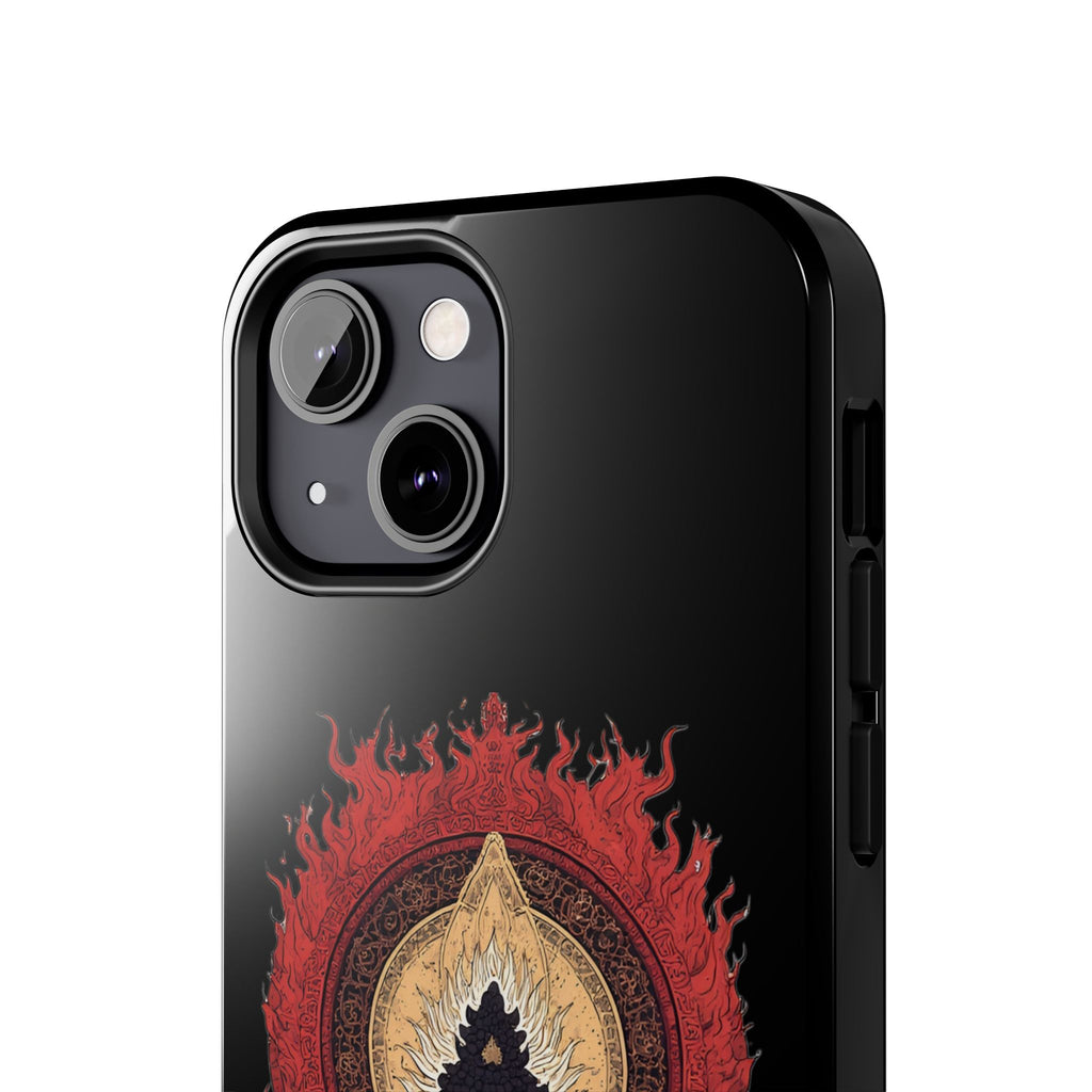 Buddha Meditation Tough Phone Case — Flame Halo Lotus Spiritual Protective Cover