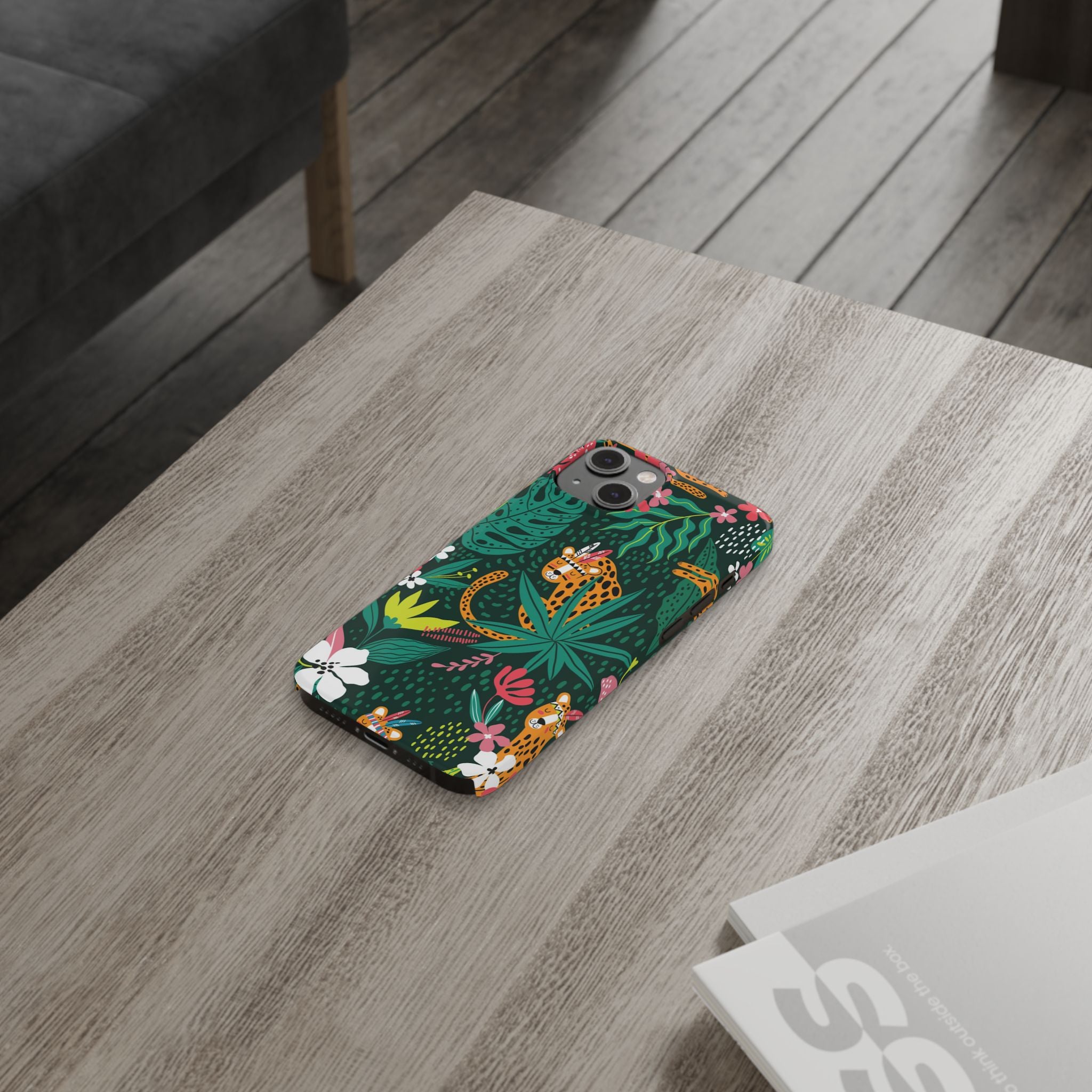 Slim Phone Case — Tropical Jungle Leopard Floral Pattern (Slim Protective Phone Cover)
