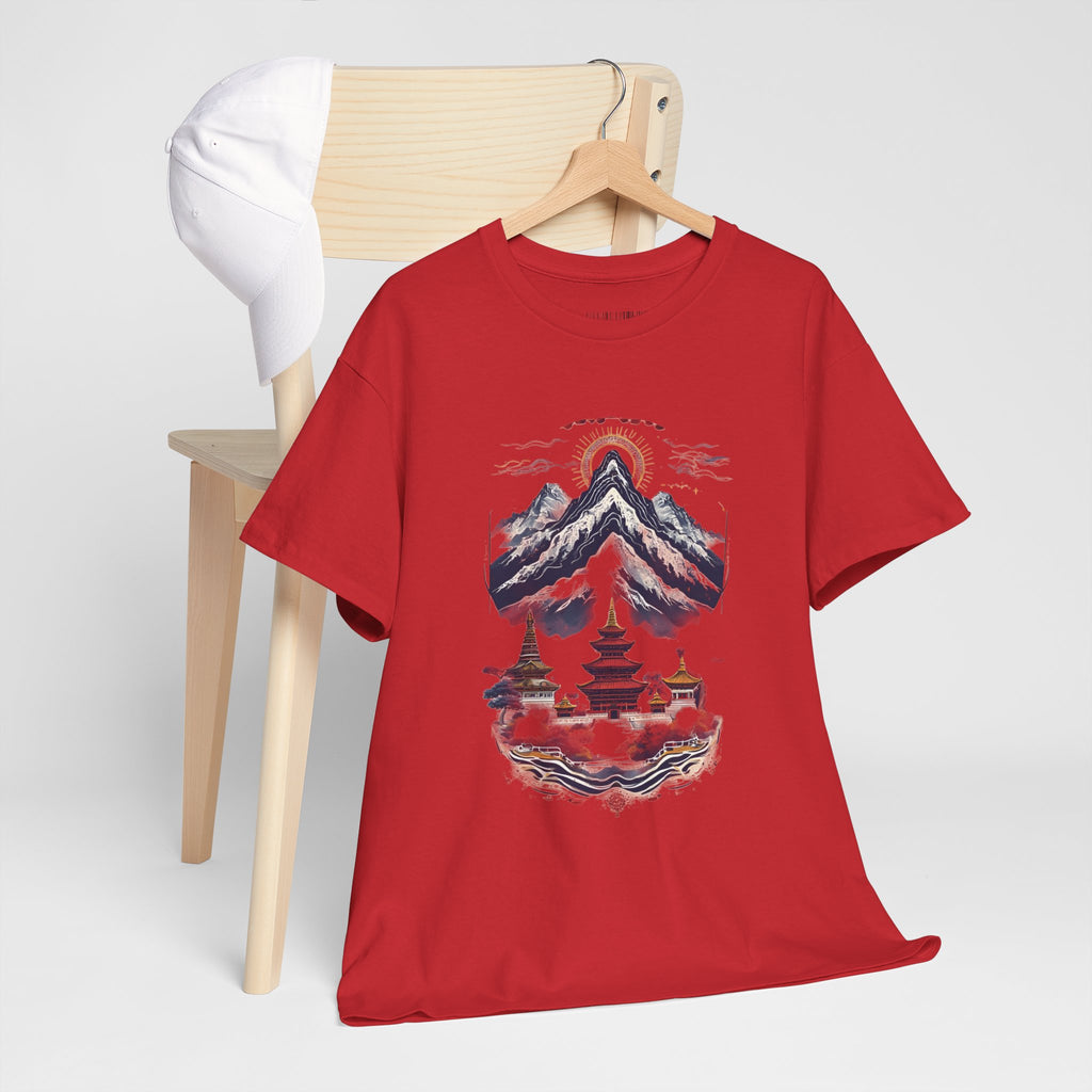 Japanese Mountain Pagoda T-Shirt — Zen Temple Landscape Tee