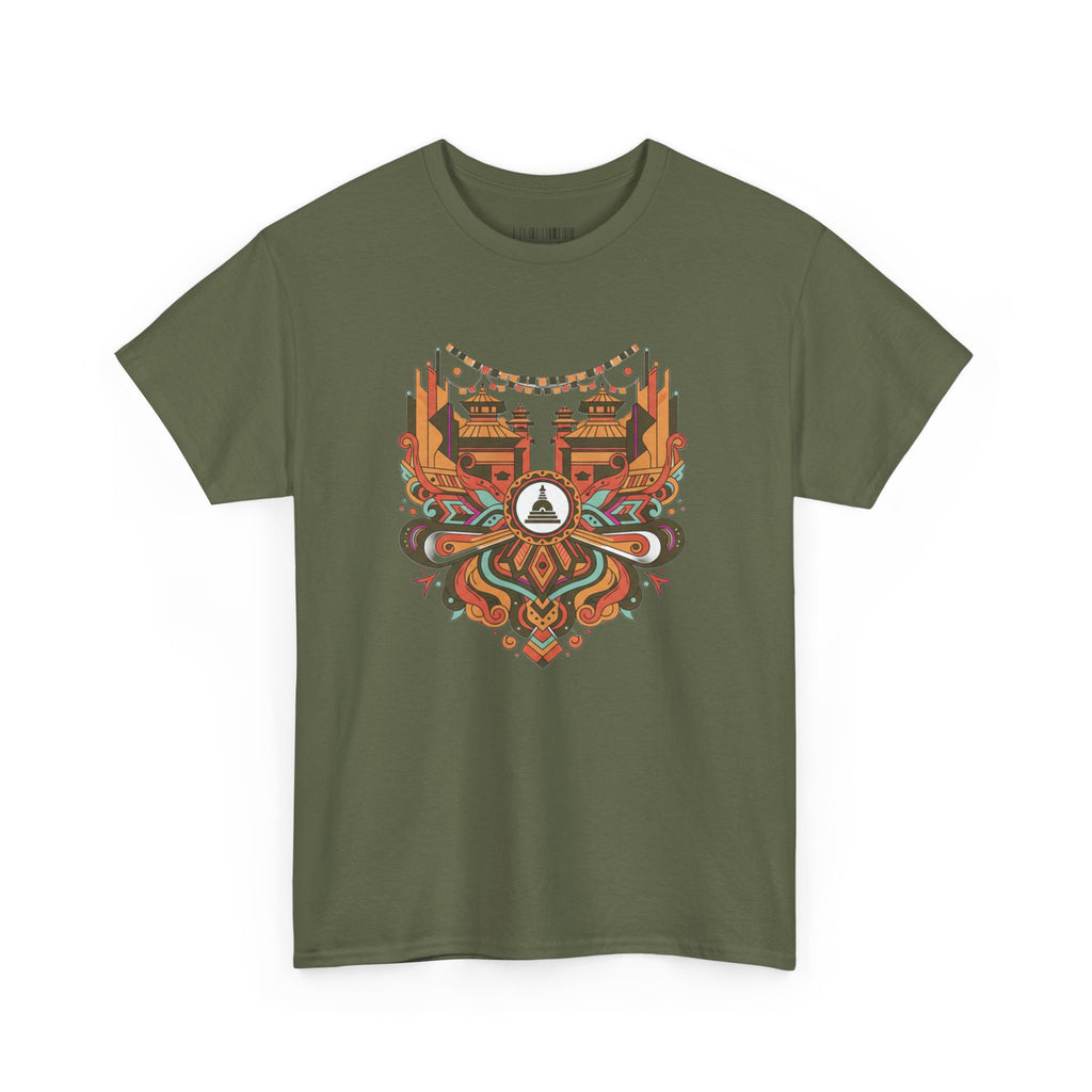 Mandala Cityscape Tee — Boho Urban Art Graphic T-Shirt