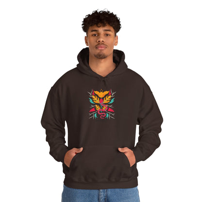 Floral Snake Hoodie — Colorful Serpent & Bloom Graphic Sweatshirt